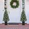 2 Pack 4ft. Pre-Lit Pine Artificial Christmas Porch Tree, Warm White LED Lights